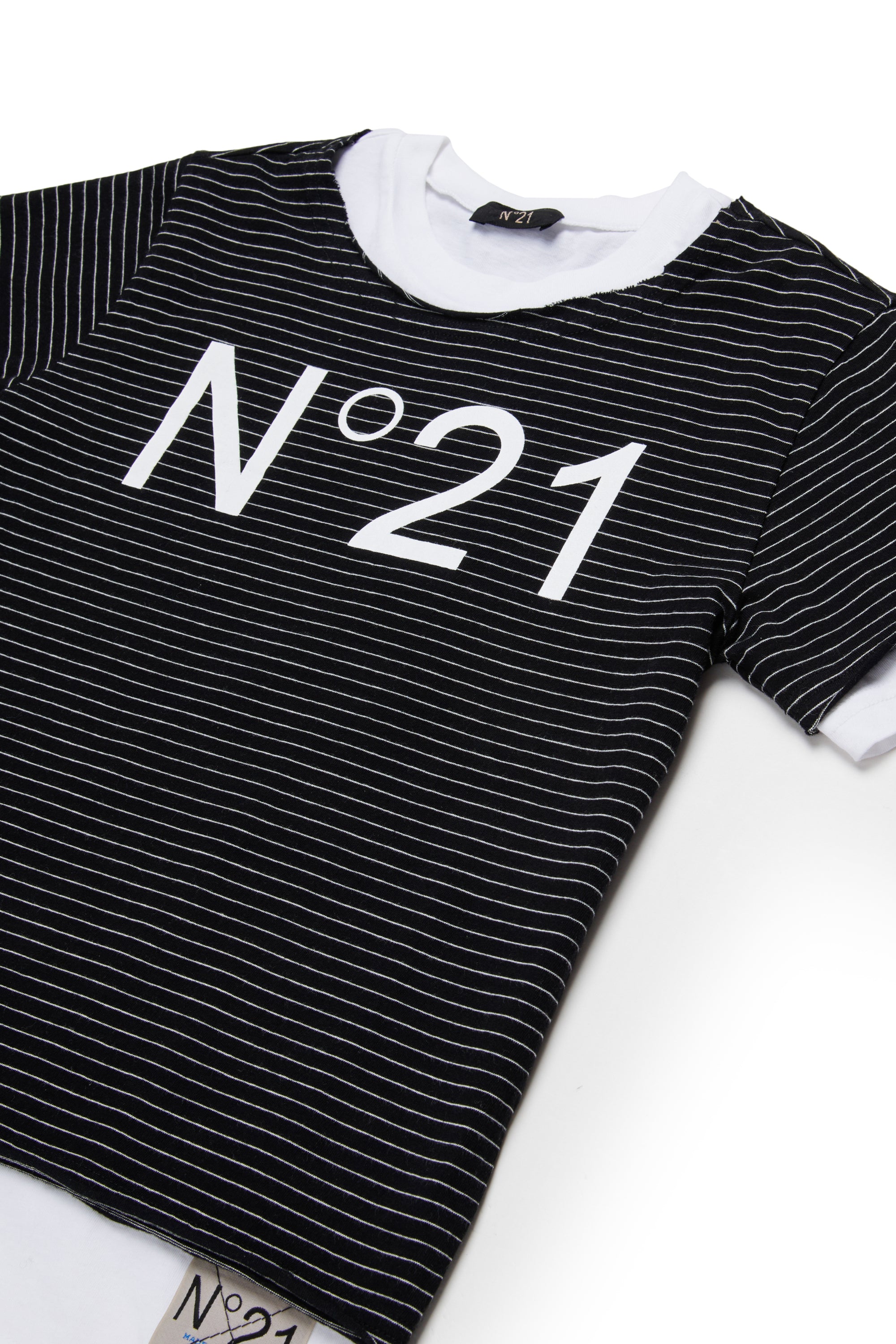 T-Shirt a righe con logo