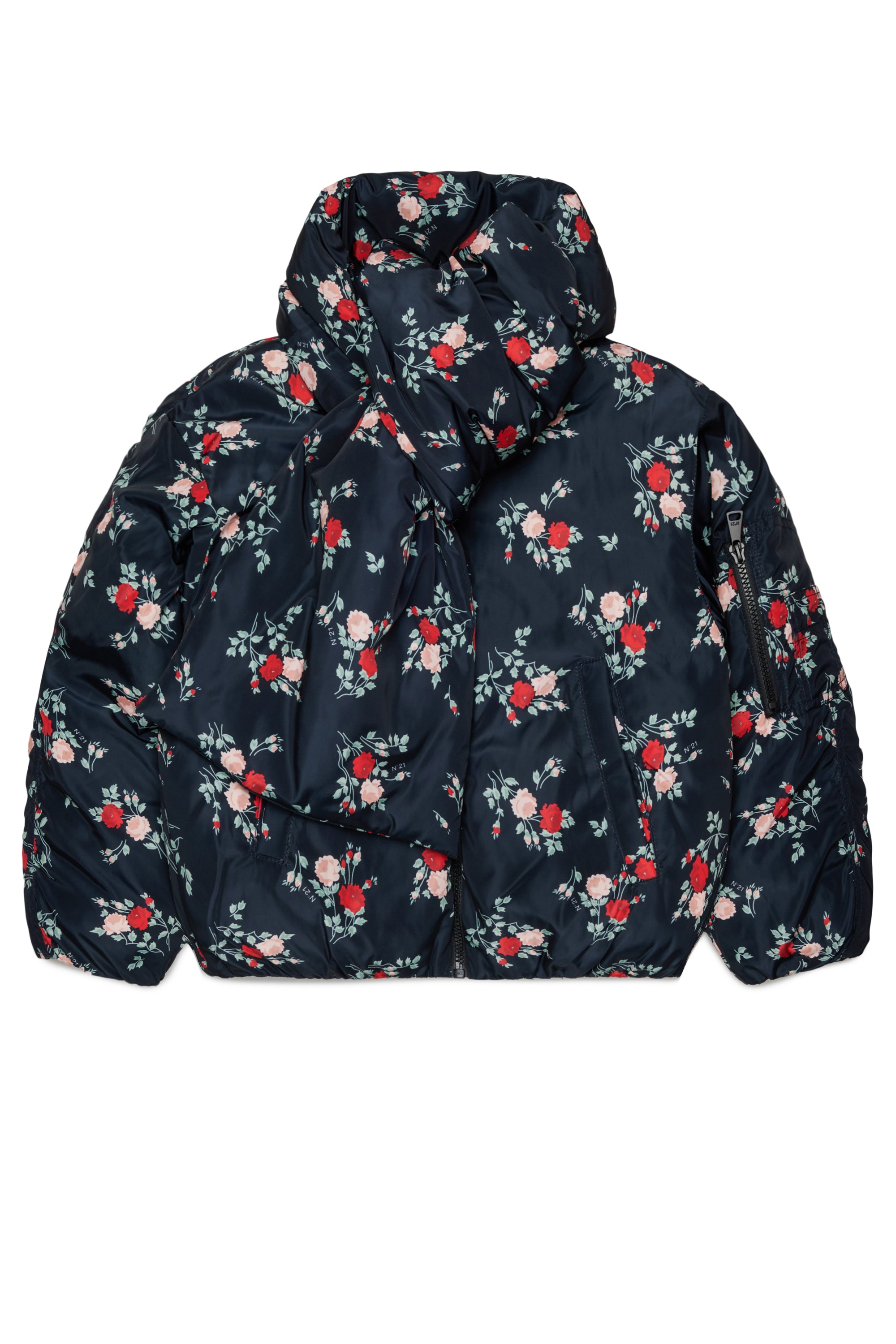 PIUMINO IN NYLON STAMPA FIORI