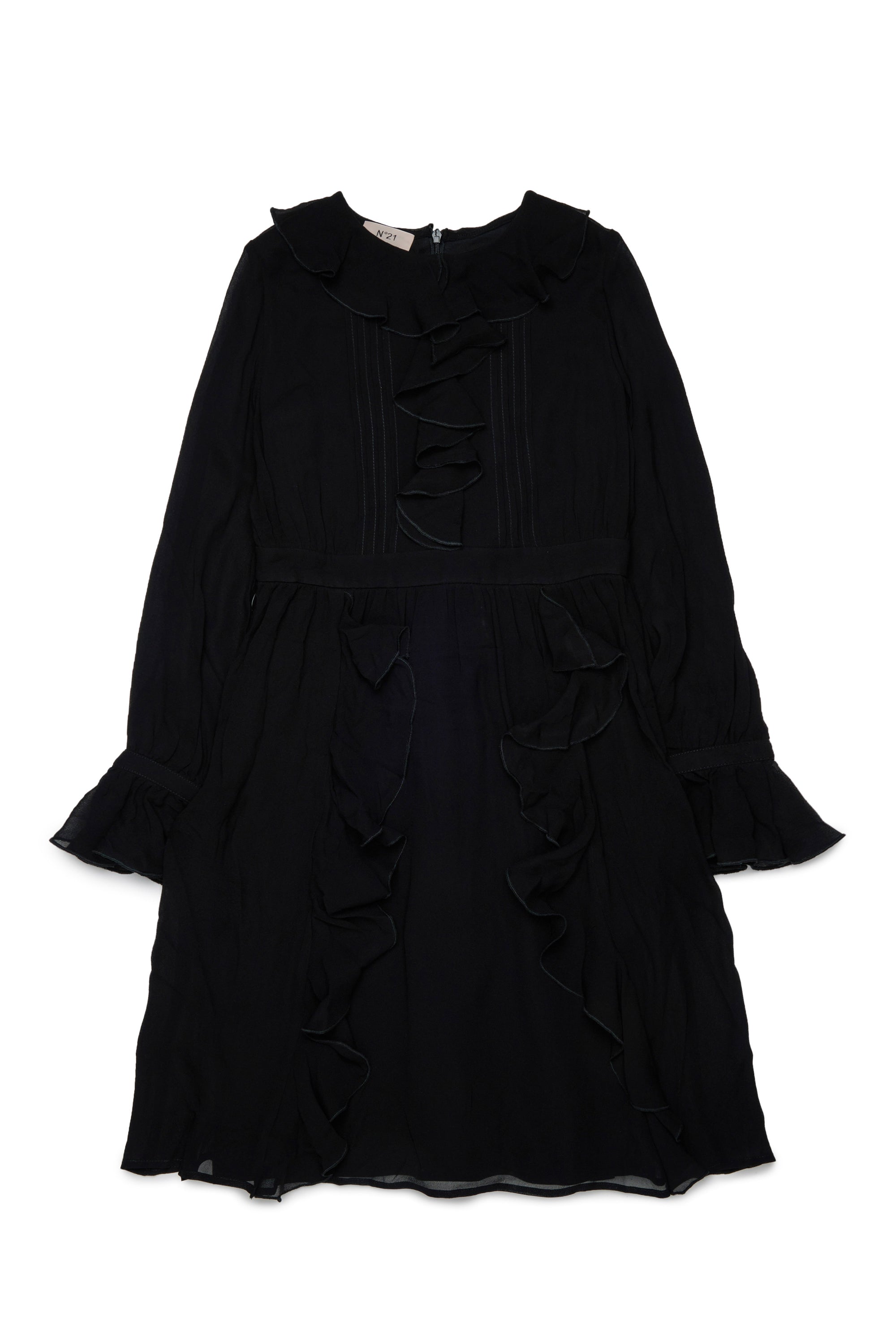 LONG-SLEEVED VISCOSE DRESS