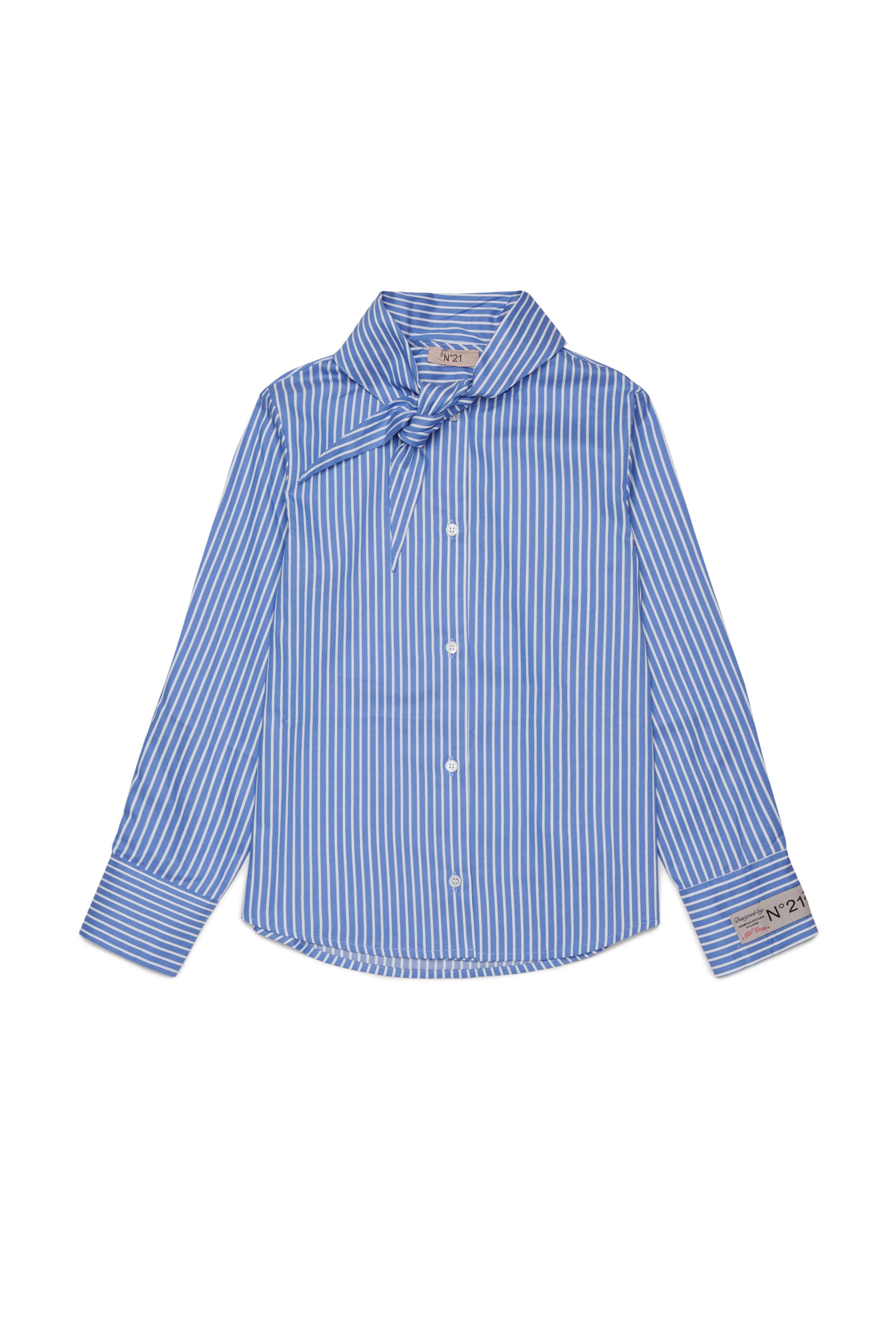 STRIPED SHIRT WITH BANDANA COLLAR