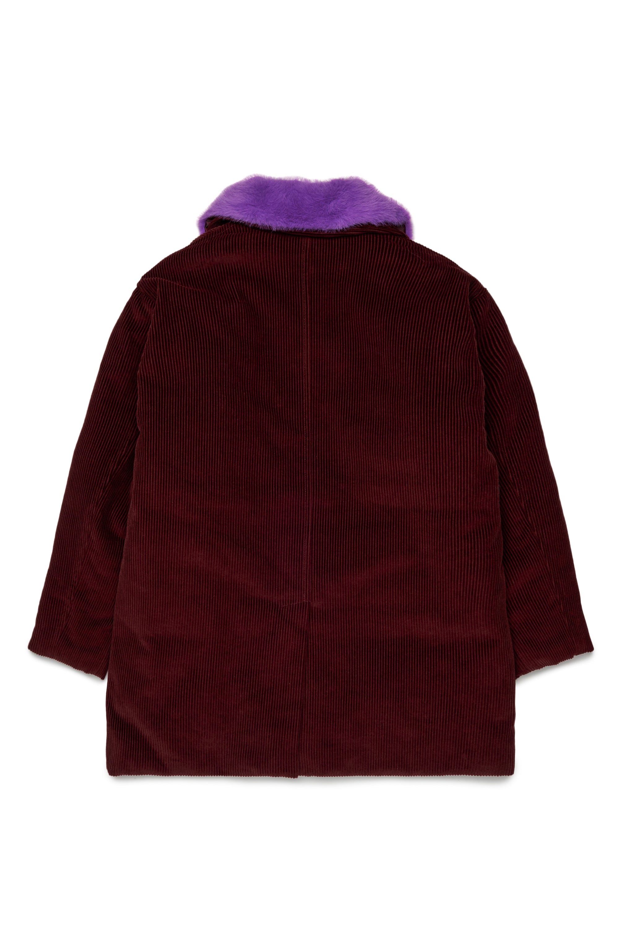 CORDUROY JACKET WITH FAUX FUR COLLAR
