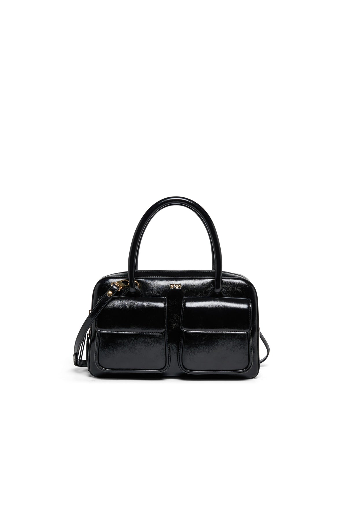 FAUX LEATHER SHOULDER BAG
