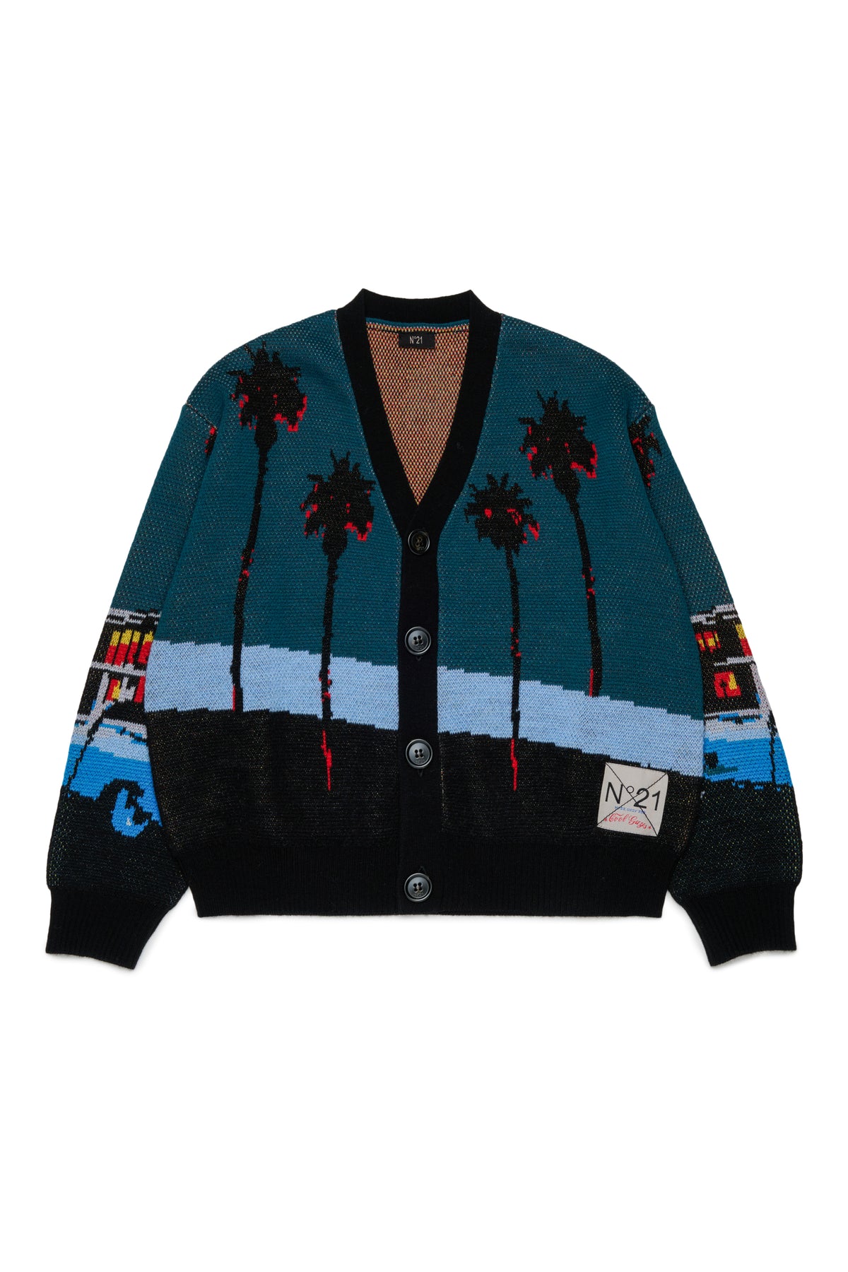 JACQUARD PATTERN CARDIGAN